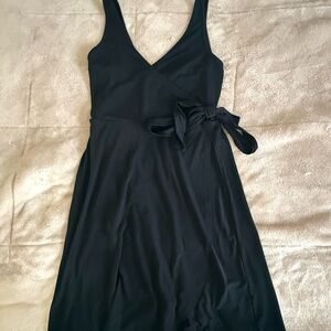 Express Black Midi Wrap Dress